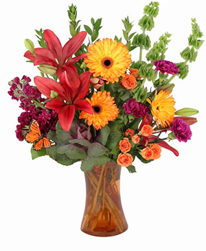 Flaming Lilies bouquet for $85